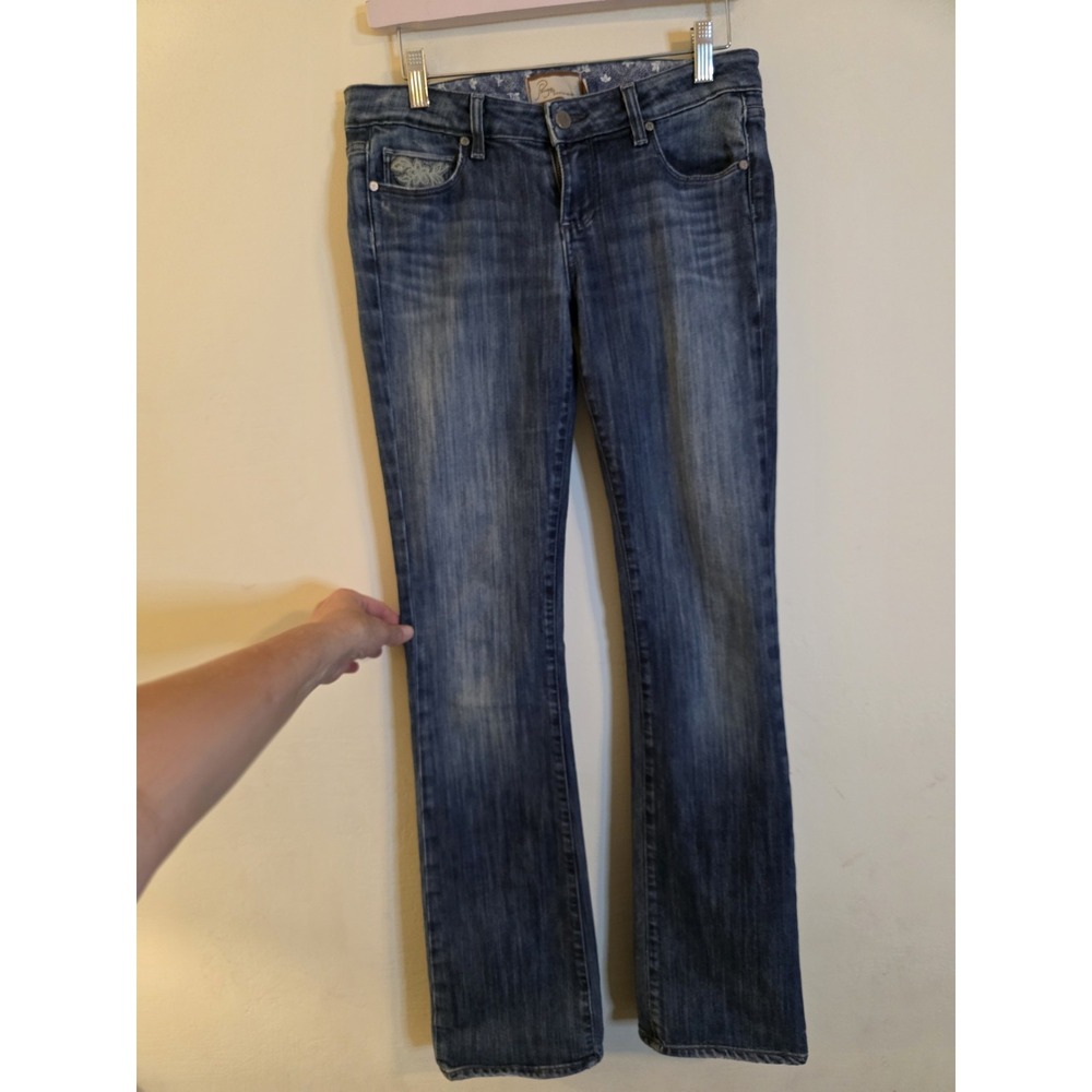 Paige Premium Denim Women's 28 Benedict Canyon Straight Med Blue Stretch Jeans